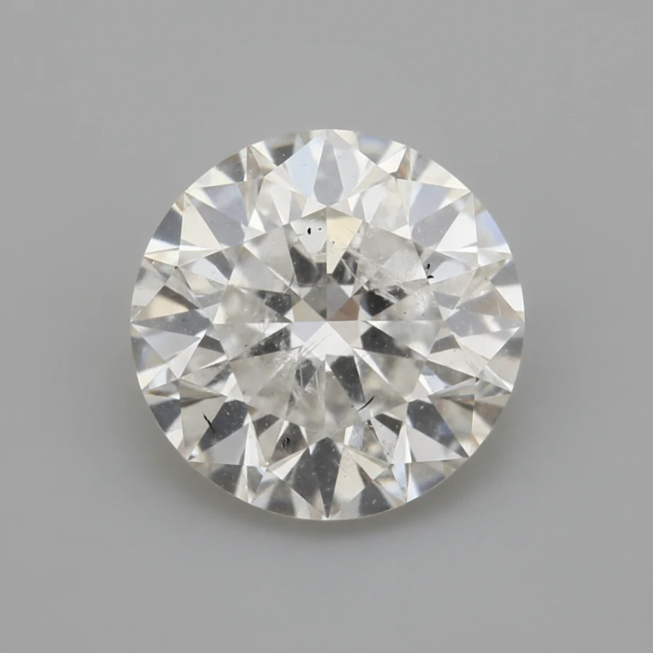 Representative I3 diamond clarity image showing a loose round brilliant diamond face-up