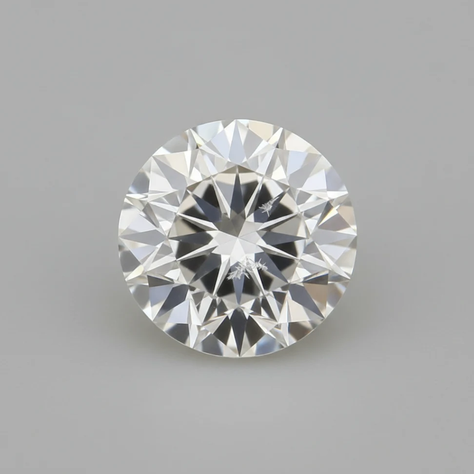 Representative VS2 diamond clarity image showing a loose round brilliant diamond face-up