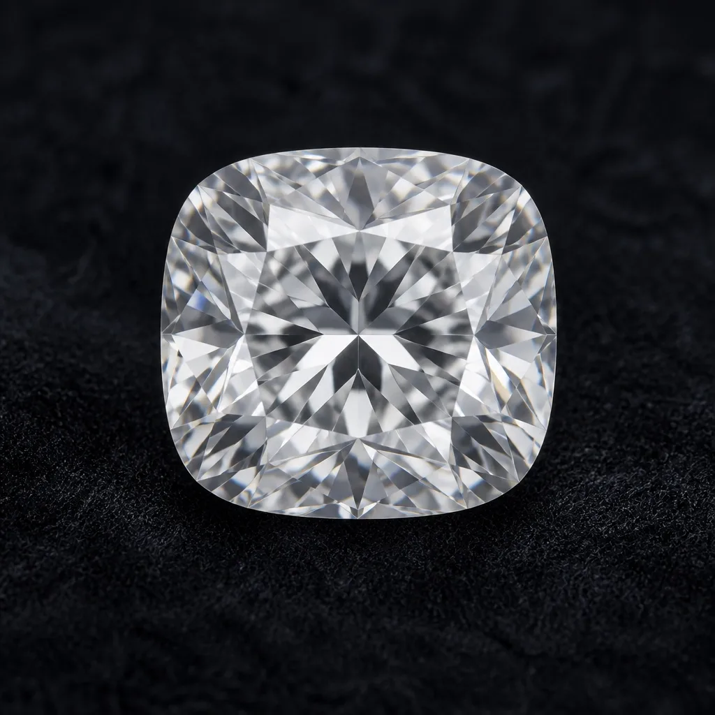 Loose cushion-cut diamond with softly rounded corners